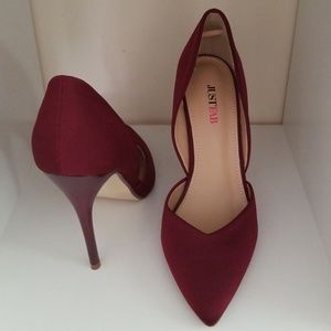 Justfab burgundy pumps
